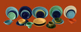 Estate Fiesta Ware Salad Plates X6 Chartreuse Cobalt Turquoise Older 1936-69 - Premier Estate Gallery 3