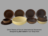 Ben Seibel Forum International Brown Stoneware Coupe Cereal Bowls MCM Dinnerware