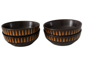 Ben Seibel Forum International Brown Stoneware Coupe Cereal Bowls MCM Dinnerware - Premier Estate Gallery