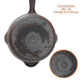 Vintage Le Creuset Cousances Small Sauté Pans No. 16, Cast Iron French Enamel Orange & Brown Cookware MCM Kitchen