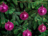 1950s Hot Pink Fuchsia Mercury Glass Starburst Christmas Ornaments Poland X6 Great MCM Decor - Premier Estate Gallery 1