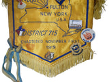 Fulton Rotary Club Vintage Banner with Pinbacks and Buttons c1960 Fulton New York - Premier Estate Gallery 2