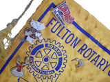 Fulton Rotary Club Vintage Banner with Pinbacks and Buttons c1960 Fulton New York