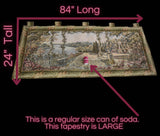 Vintage French Jacquard Garden Floral Tapestry Huge 24"WX84"L French Country Romantic Decors, Pastel Decors, Baroque Decors