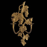 1960s Gilt Iron Grape and Vine Candle Sconce Hollywood Regency, Gold Decor, French Country Style - Premier Estate Gallery 2