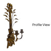 1930s Italian Florentine Wood Carved Gilt Tole Sconce Candle Holder Regency Rococo French Country Gold Decor