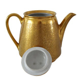 Wheeling Decorating 22k Gold Teapot Doves Roses Daisies Vintage Gold Decor