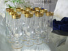 Exquisite Mid Century Gold Trimmed Etched Champagne Flutes Champagne Glasses X12 - Premier Estate Gallery