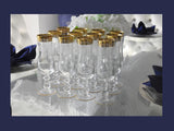 Exquisite Mid Century Gold Trimmed Etched Champagne Flutes Champagne Glasses X12 - Premier Estate Gallery 3