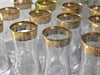 Exquisite Mid Century Gold Trimmed Etched Champagne Flutes Champagne Glasses X12 - Premier Estate Gallery 5