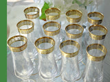 Exquisite Mid Century Gold Trimmed Etched Champagne Flutes Champagne Glasses X12 - Premier Estate Gallery 6