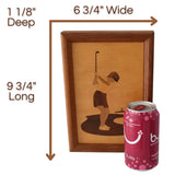 Vintage Woman Golfer Wood Inlay Marquetry Wall Decor Smaller Size, Ladies Golf Wood Craft Artwork