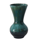 Vintage MCM Style Blue Mountain Pottery Larger Bulbous Vase Teal Green Drip Glaze Iridescent - Premier Estate Gallery 1
