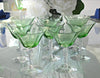 Vintage Fostoria Green Optic Champagne Glasses 5097-5297 Set of 8, Art Deco Era Green Stemware - Premier Estate Gallery