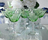 Vintage Fostoria Green Optic Champagne Glasses 5097-5297 Set of 8, Art Deco Era Green Stemware - Premier Estate Gallery 1