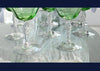 Vintage Fostoria Green Optic Champagne Glasses 5097-5297 Set of 8, Art Deco Era Green Stemware