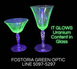 Vintage Fostoria Green Optic Champagne Glasses 5097-5297 Set of 8, Art Deco Era Green Stemware - Premier Estate Gallery 6