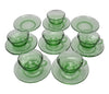 c1927 Fostoria Fairfax Green Line 2375 Footed Cups and Saucers Set of 6 +Xtras - Premier Estate Gallery 3