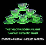 c1927 Fostoria Fairfax Green Line 2375 Footed Cups and Saucers Set of 6 +Xtras - Premier Estate Gallery 2
