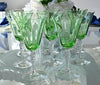 Art Deco Era Fostoria Green Optic Water Goblets or Larger Wine Stemware X8, Fostoria Elegant Green Glass Stemware Line 5097-5297 - Premier Estate Gallery 1