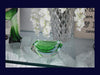 Mid Century Murano Sommerso Art Glass Faceted Apple Green Bowl Mandruzzato Poli Style