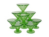 Estate Federal Green Depression Glass Fluted Sherbets or Champagne Coups X9 - Premier Estate Gallery 3