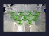 Estate Federal Green Depression Glass Fluted Sherbets or Champagne Coups X9