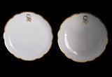 Antique Pair Gold Trim Porcelain Plates Initial S, Austria Altrohlau Porcelain Monogram "S" Plates Gold Decor - Premier Estate Gallery