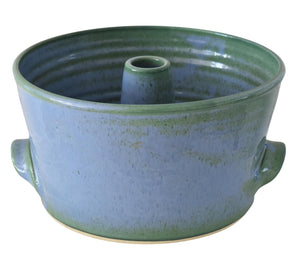 Vintage Coastal Art Pottery Baking Mold Fabulous Blue Green Glaze Hickory Hill Westmere NC - Premier Estate Gallery