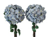 Vintage Silk Hydrangea Topiary Planters Periwinkle Blue French Country Decor - Premier Estate Gallery 1