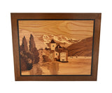 Vintage Italian Marquetry Scenic Wall Hanging Natural Decors, Boho Chic Decors, Vintage Decors - Premier Estate Gallery