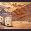 Vintage Italian Marquetry Scenic Wall Hanging Natural Decors, Boho Chic Decors, Vintage Decors