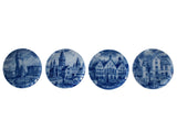 Vintage AK Kaiser Porcelain Miniature City Plates of Germay 4" X4 Blue and White Wall Shelf Decor - Premier Estate Gallery 1a
