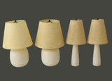 Authentic Stoneware Lotte Lamps Set of 4 Great MCM Minimalist Danish Modern Decor Orig Fiberglass Shade - Premier Estate Gallery 1