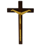 Modernist Mid Century Crucifix Rosewood Veneer Great Design, MCM Modernist Cross Crucifix Brutalist Style c1960 - Premier Estate Gallery