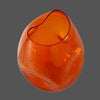 Mid Century Tangerine Orange Art Glass Indented Vase Large 12.75" Style of Blenko Winslow Anderson