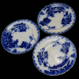 Antique Maddocks & Sons Virginia Flow Blue Bread Plates X3, Blue and White Decor, Cupboard Plate Rack Decor - Premier Estate Gallery 1