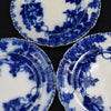 Antique Maddocks & Sons Virginia Flow Blue Bread Plates X3, Blue and White Decor, Cupboard Plate Rack Decor - Premier Estate Gallery