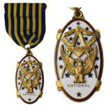 Freemasons Masonic Sojourner National Medal Ribbon Enamel Gilt Stars - Premier Estate Gallery