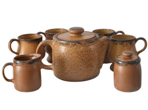 Vintage Southwestern Style McCoy Pottery Mesa Canyon Teapot Tea Set w Mugs - Premier Estate Gallery