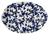 Antique Flow Blue Paisley Platter Mercer Pottery c1902 Large 15.75X11.25", French Country Blue and White Decor - Premier Estate Gallery
