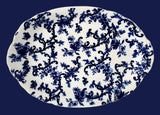 Antique Flow Blue Paisley Platter Mercer Pottery c1902 Large 15.75X11.25", French Country Blue and White Decor - Premier Estate Gallery 2