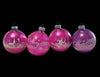1950s Shiny Brite "Merry Christmas" Scenic Mercury Glass Christmas Ornaments X4 Hot Pink Fuchsia Purple - Premier Estate Gallery