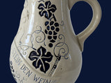 Vintage Blue Decorated Salt Glaze Stoneware Wine Jug Cherubs Grape Vine Wick-Werke Germany - Premier Estate Gallery 4