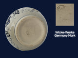Vintage Blue Decorated Salt Glaze Stoneware Wine Jug Cherubs Grape Vine Wick-Werke Germany