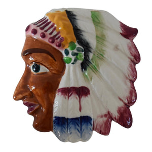 Vintage Native American Indian Chief Head Vase Japan Pottery Rare Figural Find - Premier Estate Gallery