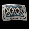 Native American Indian Silver Turquoise Coral Inlay Belt Buckle Signed HB Vintage Navajo - Premier Estate Gallery
