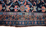 Estate Antique Persian Malayer Rug Runner Hand Knotted Coral Navy Periwinkle c1920 - Premier Estate Gallery 6