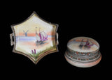 Nippon Satin Vanity Jar Dresser Dish Tall Ships Antique Men's Vanity Nautical Arts and Crafts Style - Premier Estate Gallery