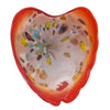 Mid Century Murano Art Glass Fratelli Toso Orange Aqua Silver Metallic Heart Shape Dish - Premier Estate Gallery